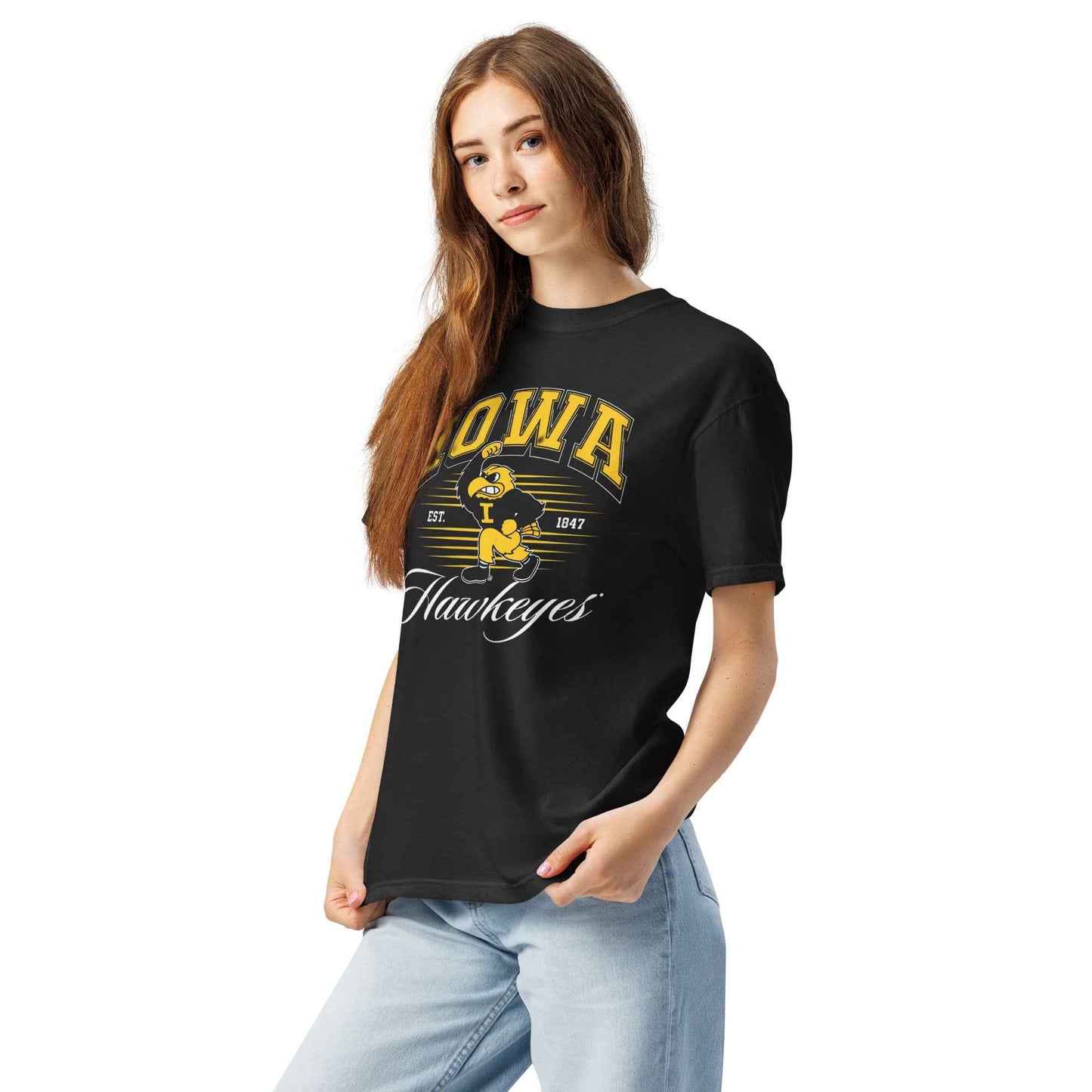 Iowa Hawkeye Vintage Heavyweight Unisex Cotton T Shirt